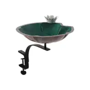 ACHLA Lilypad Birdbath with Rail Mount Bracket, Antique Copper Plated - BB-10-RM