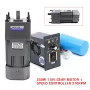 250W 110V AC Gear Reduction Motor Electric+Variable Speed Control Reversible New