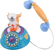 Milisten Astronaut Rotary Phone Interactive Educational Plaything with Lights Music for Home Role Play for Engaging Learning Tool