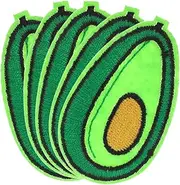 jojofuny 5pcs Cute Avocado Embroidered Iron Patches DIY Sew Clothing Badges for Jackets Backpacks Jeans Easy to Apply Badges for Fashion Upgrade
