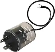 Dickno 2 Pin LED Flasher, 12V Car Electronic LED Turn Signal Flasher Relay with Ground Wire, Two Prong Round Relay Fix Turn Signal Bulbs & Fast Hyper Flash for Car Motorcycle Truck