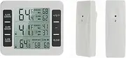 Indoor Thermometer with Wirel Sensor Digital Tempe ure Meter Max & Min Record Large Display for Home Bedroom Office (2 Sensor) White with 2 Sensor