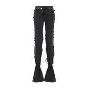 [Alexander Mcqueen] Alexander Mcqueen-Black Tied Cotton Jeans-Donna 26 WAIST