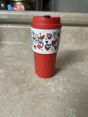 TUPPERWARE ECO to GO CUP RED HEARTS HOT or COLD 16 oz Valentines