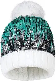 Winter Hat Beanie Hat Womens Winter Warm Beanie Hat Glitter Sequin Knit Beanie Hat Skull Cap Ski Hats Cap