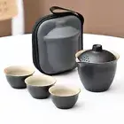 Portable Teapot Teacup Kit 3in1 Tea Cups Mug Travel Tea Set Tea Ceremony