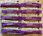 10 Nutrisystem Chewy Peanut Bar Milk Chocolate Coated SNACK BB May 2025