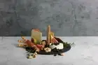 Slate Serving Board Round Kitchen Stand with Acacia Handle 28cm
