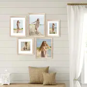 Deluxe Gallery Photo Wall Frame Set H - 5 Frames - Polar Birch