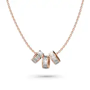 Triple Charm Pendant Necklace Rose Gold Layered