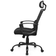 FORCLOVER Task Chair Adjustable, Swivel w/ Fixed Arms, Lumbar Support Mesh Black