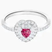 Swarovski Jewelry ONE RING Heart, Red, Rhodium Plated (55/7/Medium) -5446300 New