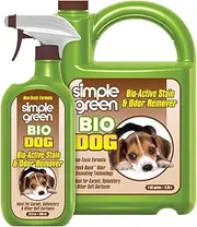 Bio Dog Active Stain & Odor Remover - Enzyme Cleaner & Stain Remover for Carpet, Rugs & Fabric – eliminates Urine Odor (32 oz Spray & 1 gal Refill) (Pack of 2)