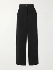 [Matteau] Matteau - + Net Sustain Wool-blend Crepe Straight-leg Pants - Black - 1 1 Black