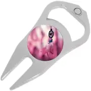 Pink Dreamcatcher Golf Ball Marker Divot Repair Tool Bottle Opener