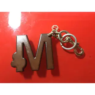 正品 Gucci 字母 M 施華洛世奇水鑽 吊飾 掛飾 鑰匙圈 二手