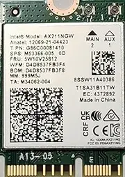 AX211 WiFi 6E CNVio2 Adapter w/Tri Band 2.4 | 5 | & 6GHz AX211NGW 2.4Gbps 802.11ax Wireless CRF Card Bluetooth 5.3 Compatible No vPro