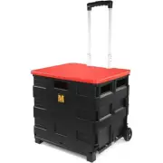 MaxWorks Collapsible Rolling Folding Dolly Cart, 80lb Cap, 50830 - Black