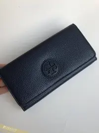 在飛比找Yahoo!奇摩拍賣優惠-雅格時尚精品代購 TORY BURCH 簡約翻蓋圓標(藍)長