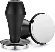 Normcore 58.5mm Coffee Tamper V4.1 with Click Sound Feedback, Spring Loaded Tamper with Flat Base, Anodized Aluminum Handle, Compatible with 58mm Espresso Machine Portafilter, Black