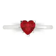 1.25Ct Heart Cut Pink Tourmaline Solid Gold Solitaire Engagement Promise Ring