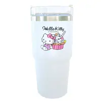 在飛比找PChome24h購物優惠-Hello Kitty 不鏽鋼飲料杯附吸管 600ml (白