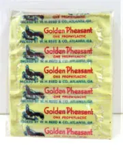 Vintage Golden Pheasant Foil Condom Packs W Reed Atlanta Ga Old Store Stock