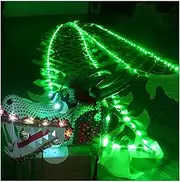 Dragon Dance Silk Chinese Dragon Dance Props with Light Dragon One-Sided Square Sport Chinese New Year Dragon Dance Ribbon for Adults (Color : Green 8m)