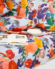 Linen Connections Vintage Handmade Kantha Floral Cotton Quilt Throw Bedspread Block Print Quilt Indian Quilt Comforter Duvet Cover Quilt - 026