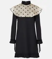 [Valentino] Valentino Crepe Couture polka-dot minidress AU 14 black