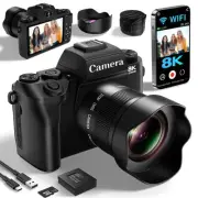 Digital Camera, 8K Cameras for Photography & Video with 4' Touch Screen with ...