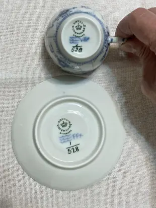 丹麥 皇家 哥本哈根 Royal Copenhagen 半花邊唐草 摩卡杯 一杯一碟 非常新