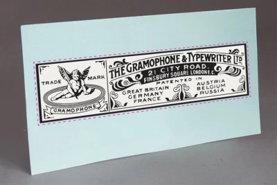 GRAMOPHONE & TYPEWRITER FOR PHONOGRAPH CASE, WHITE PRE CUT WATER SLIDE DECAL