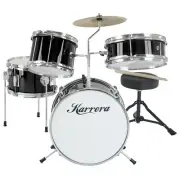 Karrera Kid 4 Drum Set Junior Drums Kit Musical Play for Children Black Band