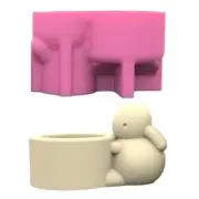 Rabbit Cup Silicone Mold DIY Handmaking Concrete Flower Pots Mold