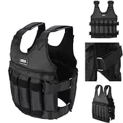 Adjustable Weighted Vest Up to 110LB with 12 Bags Workout Weight Vest Exercise Training Fitness Jacket Running Vest for Man Woman (Not Including Sand and Steel)