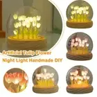 Handmade Tulip Flower Night Light Desktop Decoration for Girlfriends Gifts GXB