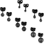 [Krstudent] Titanium Earrings Studs,Ear Piercing Stud Earrings Set Ball stud Earring for Women Girls Men 2.5mm/3mm/4mm/5mm/6mm