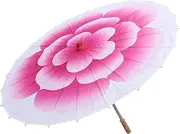 Decoration Silk Rainproof Classical Parasol Dancing Photography Chinese Asian Handmade Oiled Rosy Dance Paper Flowers Christmas Performance Rain Oilpaper Japanese Wedding