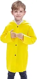 [Aoduoer] Children Rain Jacket Rain Coat - Lightweight Button Down Hoodie Raincoat for Toddlers Girls Boys, Easy to Fold
