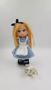 Crochet frame doll Alice in Wonderland, crochet white rabbit, handmade gift 11in