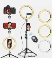 10” Selfie Ring Light with Tripod Stand & Phone Holders. GPEESTRAC