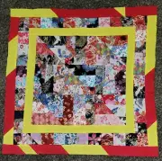 Handmade New Unfinished Patchwork Quilt Top - "Japanese Prints" 26" x 26"