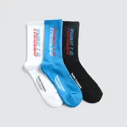[Thrills] Anarchy In Paradise 3 Pk Sock White/Black/Azure Blue