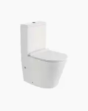 Bathroom White Toilet Suite Matte Top Bottom Inlet Superior Soft Close Compact