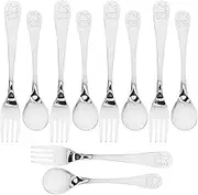 SOLUSTRE 5-Piece Toddler Cutlery Set Fork Spoon Boys and Girls Utensils Safe for Toddlers
