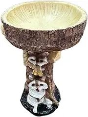 WeiLaiKeQi Resin Feeder Hummingbird Garden Bird Bath Bowl for Lawn Railing Courtyard