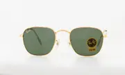 Ray-Ban Frank Vintage Frame Square Sunglasses (Gold/Green)