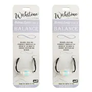 2PK Wishstone Moonstone Stone of Balance Adjustable Cord Bracelet 5x9cm Blue