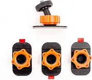 XSories Sticky Mounts Camera Adhesive Mounts with Ball Head for GoPro and Action Sports Cameras (Black/Orange)